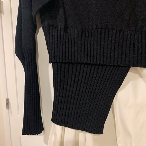 Avantlook Spliced Crewneck Sweater or Dress  - Blackwhite  size S - Picture 4 of 7